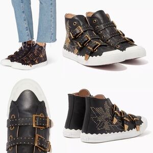 Chloe Black Kyle High-Top Sneakers